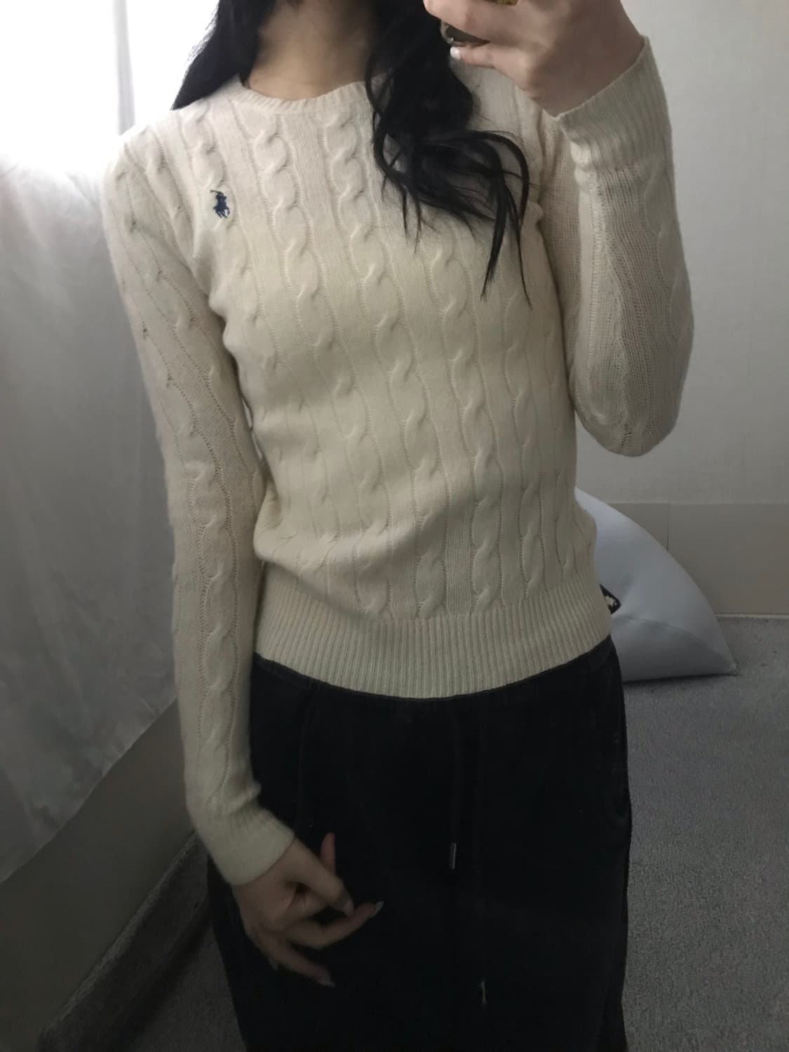 폴로 아이보리 케이블 니트 상품이미지4