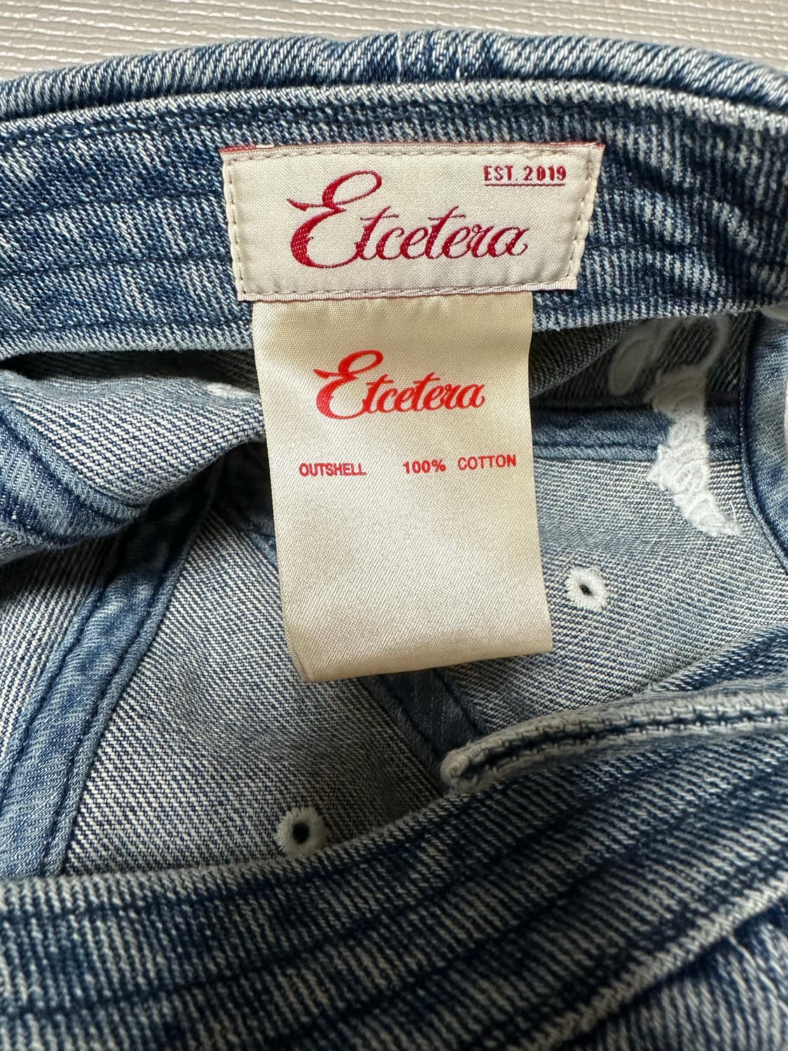 etce 데미지 데님 캡 (미착용) 상품이미지2