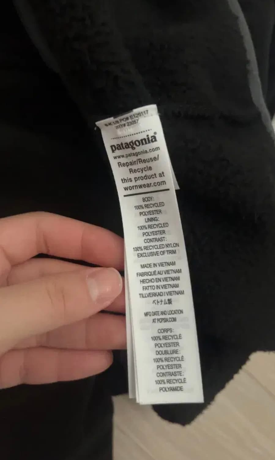 파타고니아 신칠라 플리스 풀오버 M 블랙 상품이미지5
