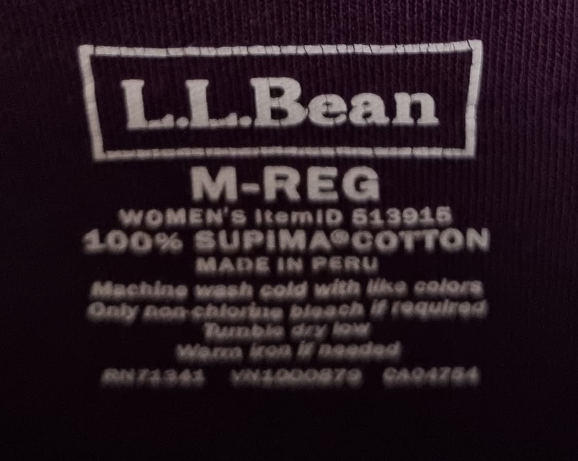 M (66) LLBEAN 엘엘빈 와인컬러 스퀘어넥 롱슬리브 긴팔티 상품이미지3