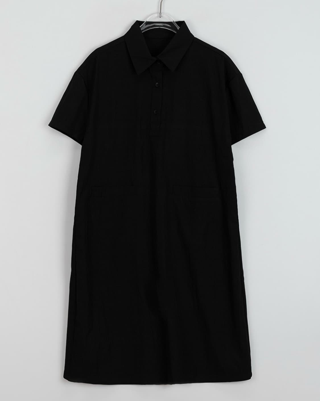 baon 미디 셔츠 원피스 새상품 (black) 상품이미지1