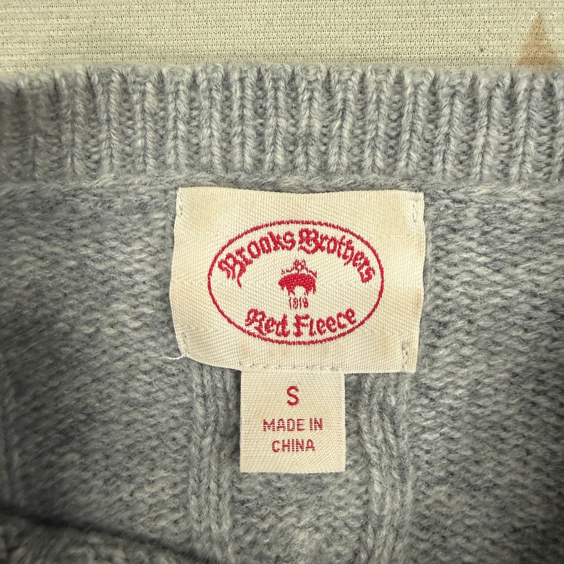 (S)브룩스 브라더스 울 꽈배기 니트(그레이) 상품이미지2