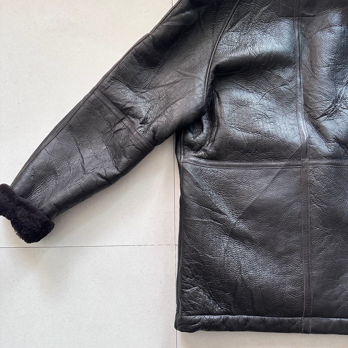 모건(일본) 멤피스벨 무톤 후드 통가죽 무스탕 M 상품이미지8