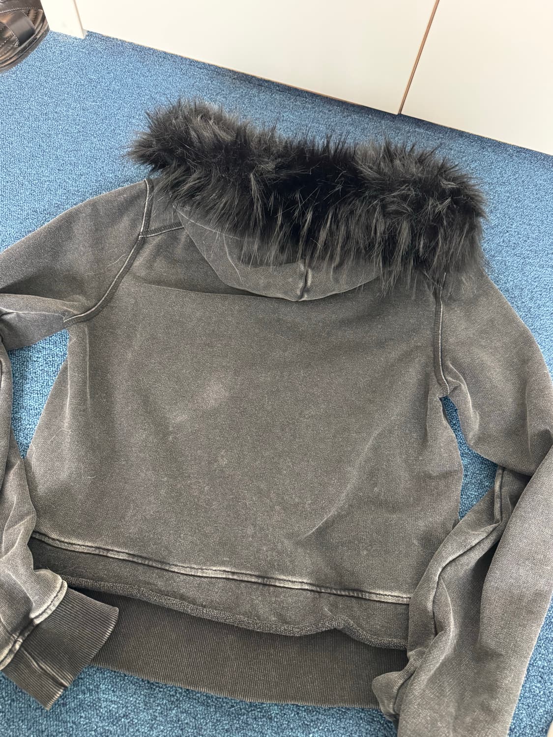 빈티지 퍼 후드집업 상품이미지2