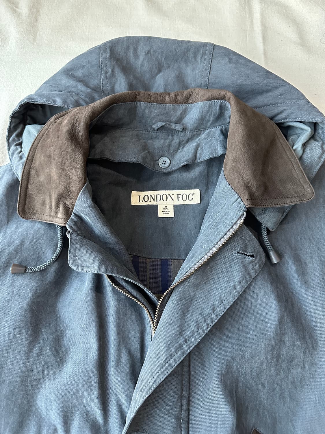 런던포그 후디드 카라 레더 자켓 M 상품이미지10