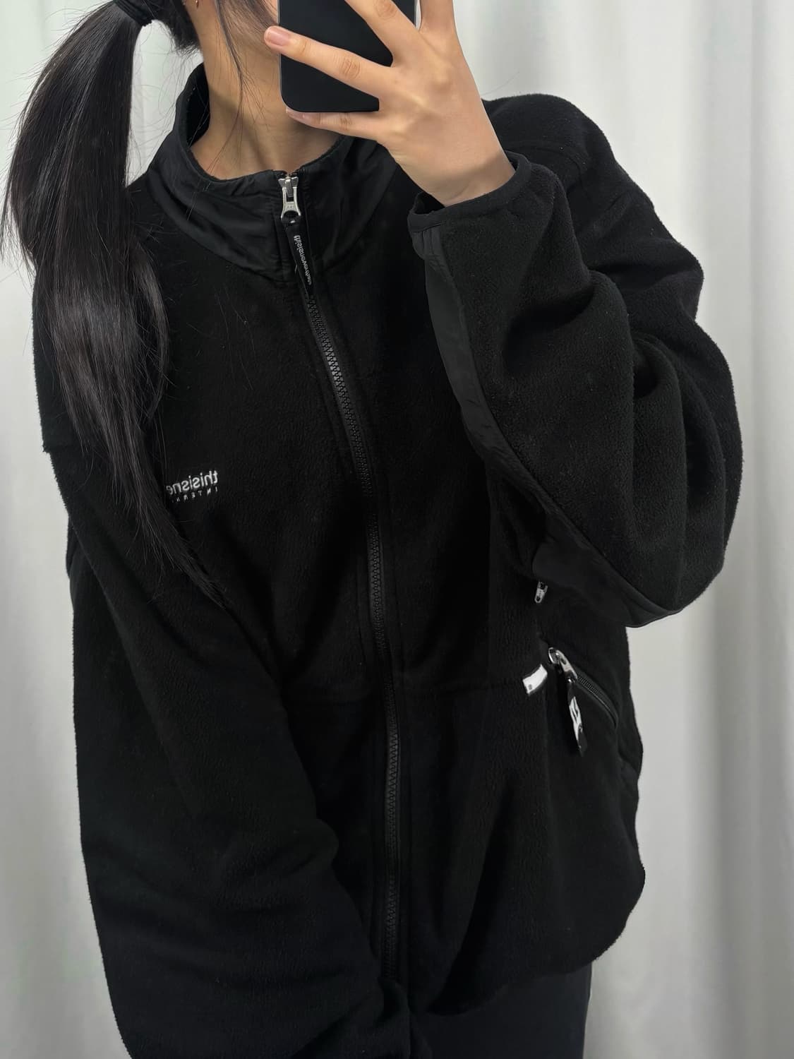 디스이즈네버댓 블랙 플리스 후리스 자켓 상품이미지2