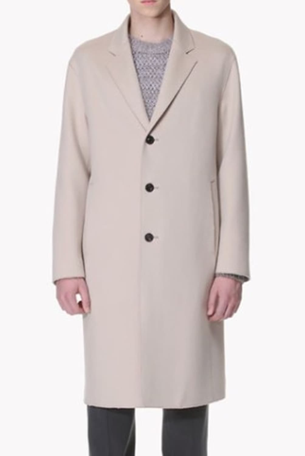 타임옴므 라이트베이지 캐시미어 세미오버핏 코트 95사이즈 상품이미지6