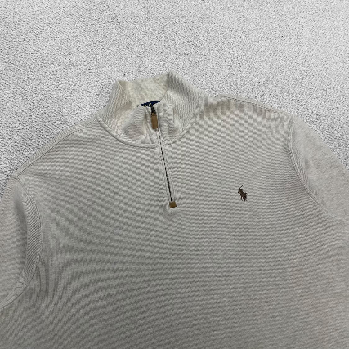 폴로 랄프로렌 포니 로고 하프 집업 니트 아이보리 상품이미지2