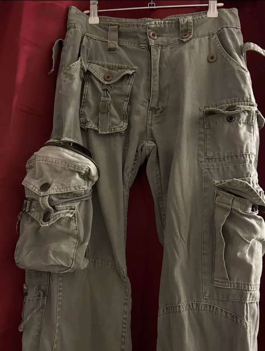 펑크 일본 빈티지 그런지 카키 카고 팬츠  상품이미지1