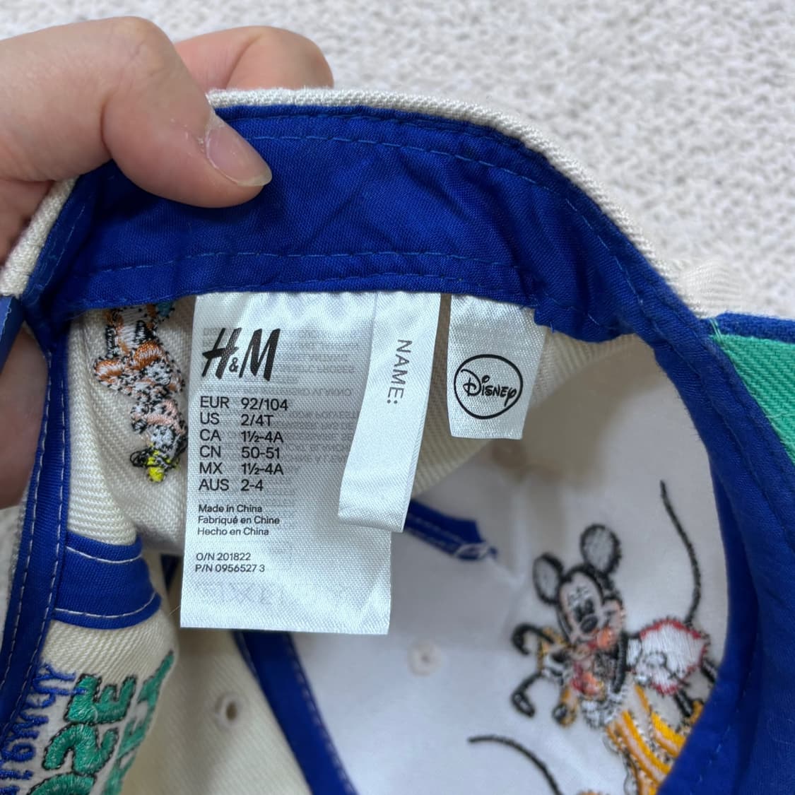 92/104 H&M 디즈니 미키마우스 플루토 자수 볼캡 0609E 상품이미지7