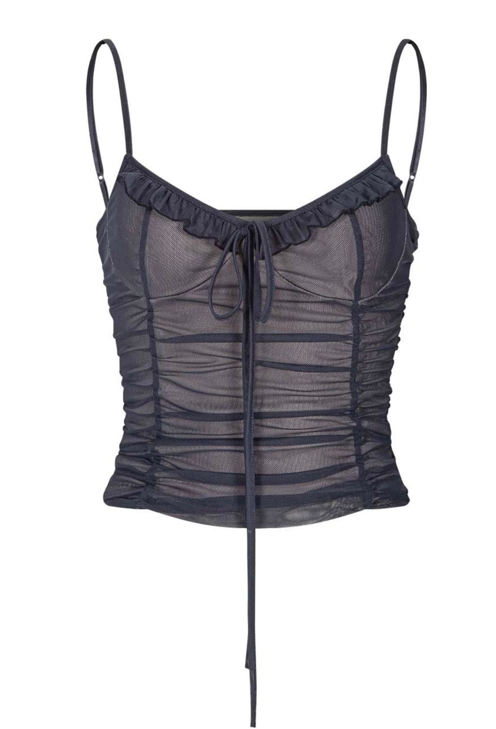 플리즈 노 팔로우 이사벨 셔링 매쉬 탑 차콜 상품이미지5