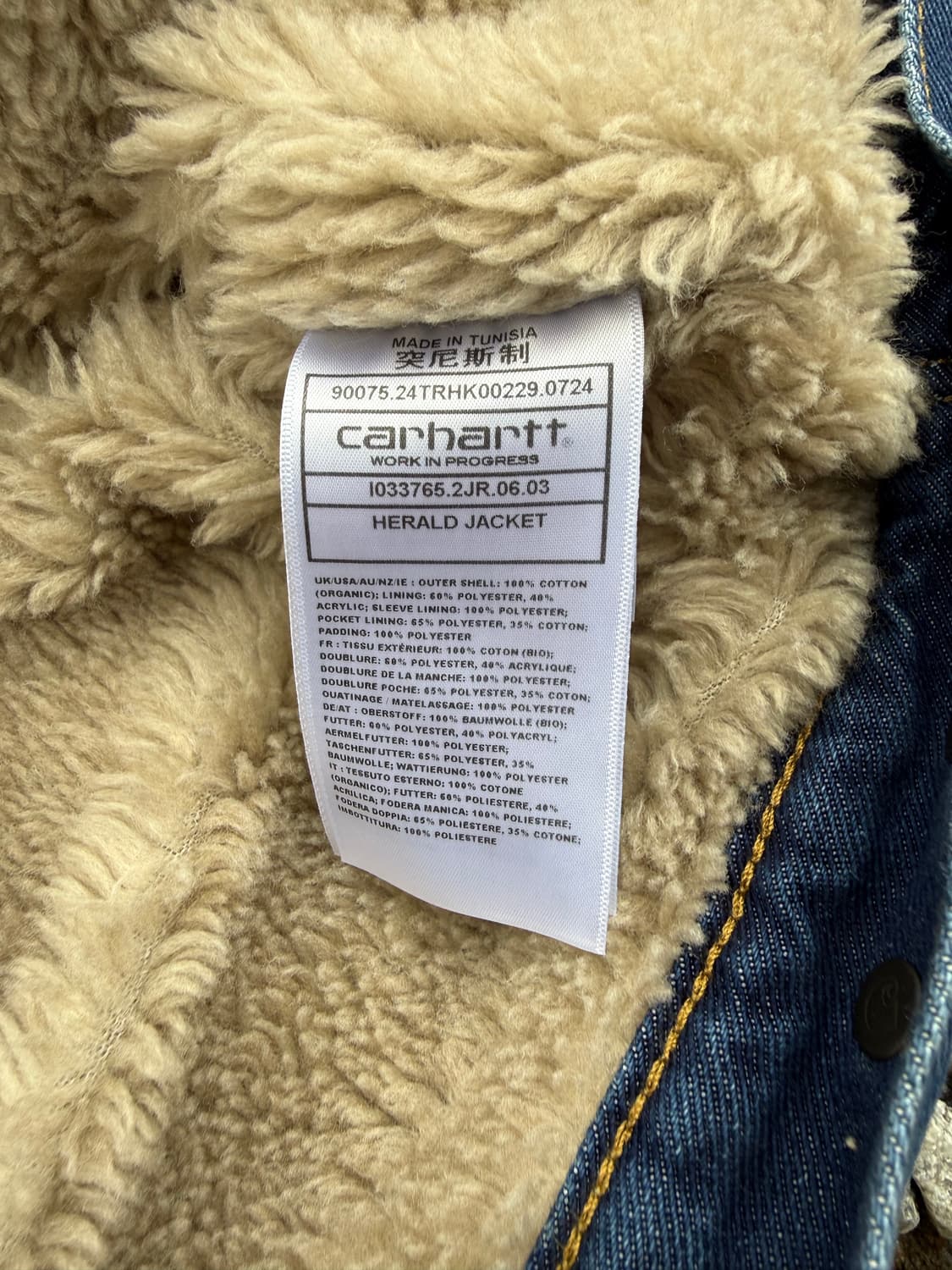 Carhartt 칼하트 셰르파 데님 워크자켓 상품이미지4