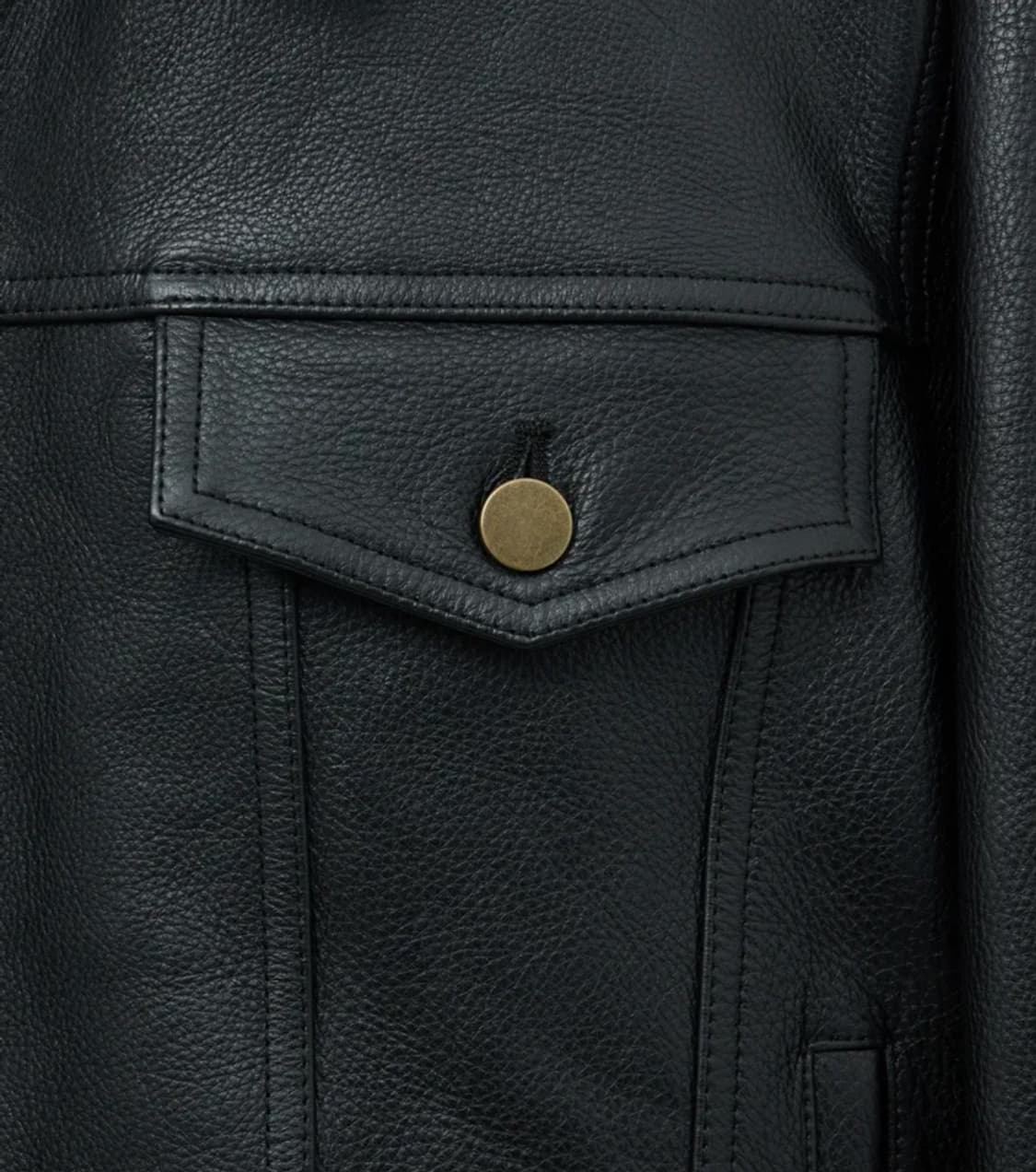 노이어 엔틱 카우 레더 트러커 자켓 (블랙) 52사이즈 상품이미지4