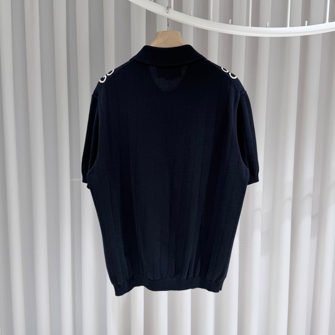 (S/L) / 구찌 GG 패턴 코튼 반팔 카라 니트 상품이미지5