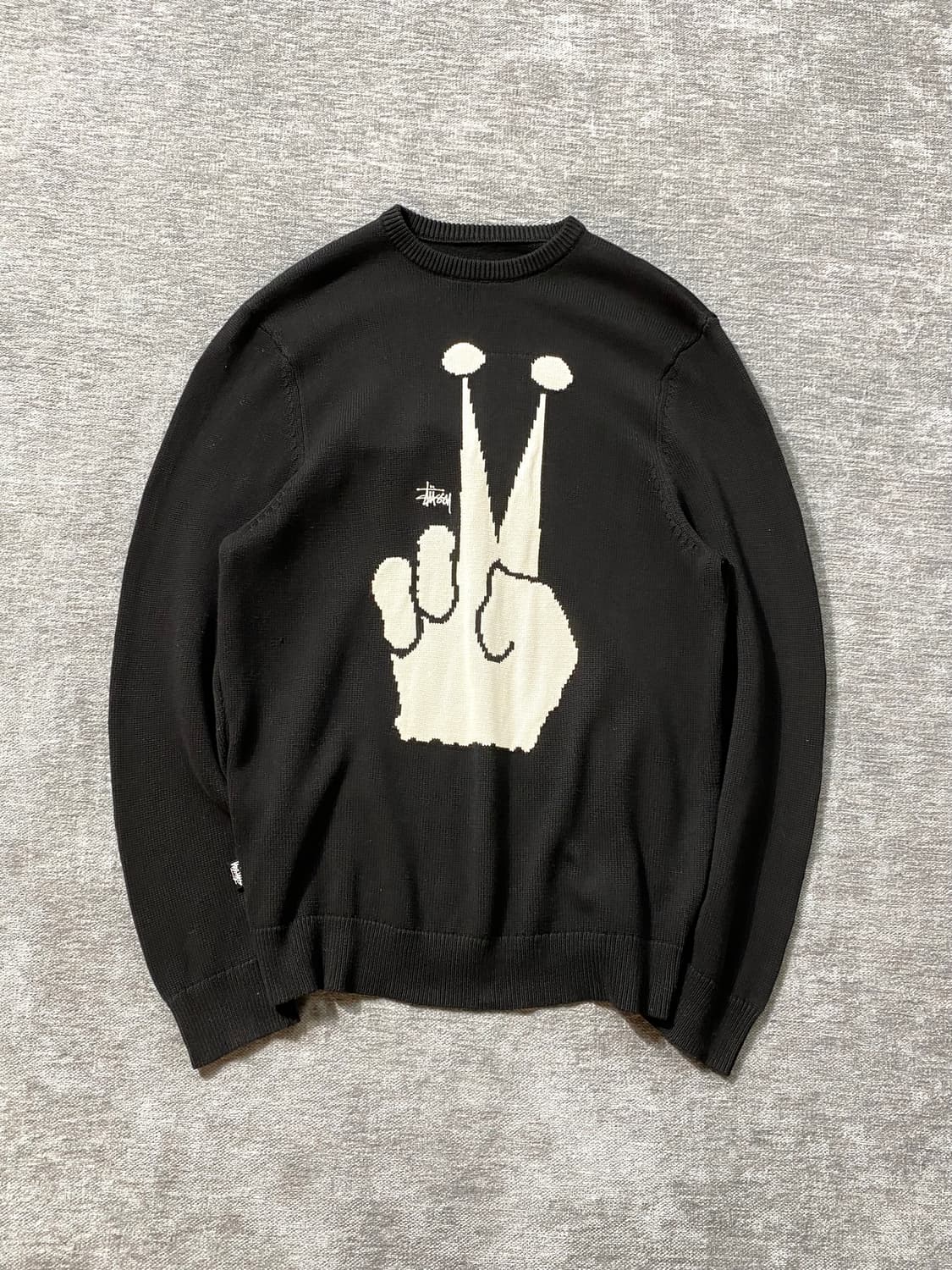 [M] Stussy 스투시 피스 크라운 빅 로고 니트 상품이미지1