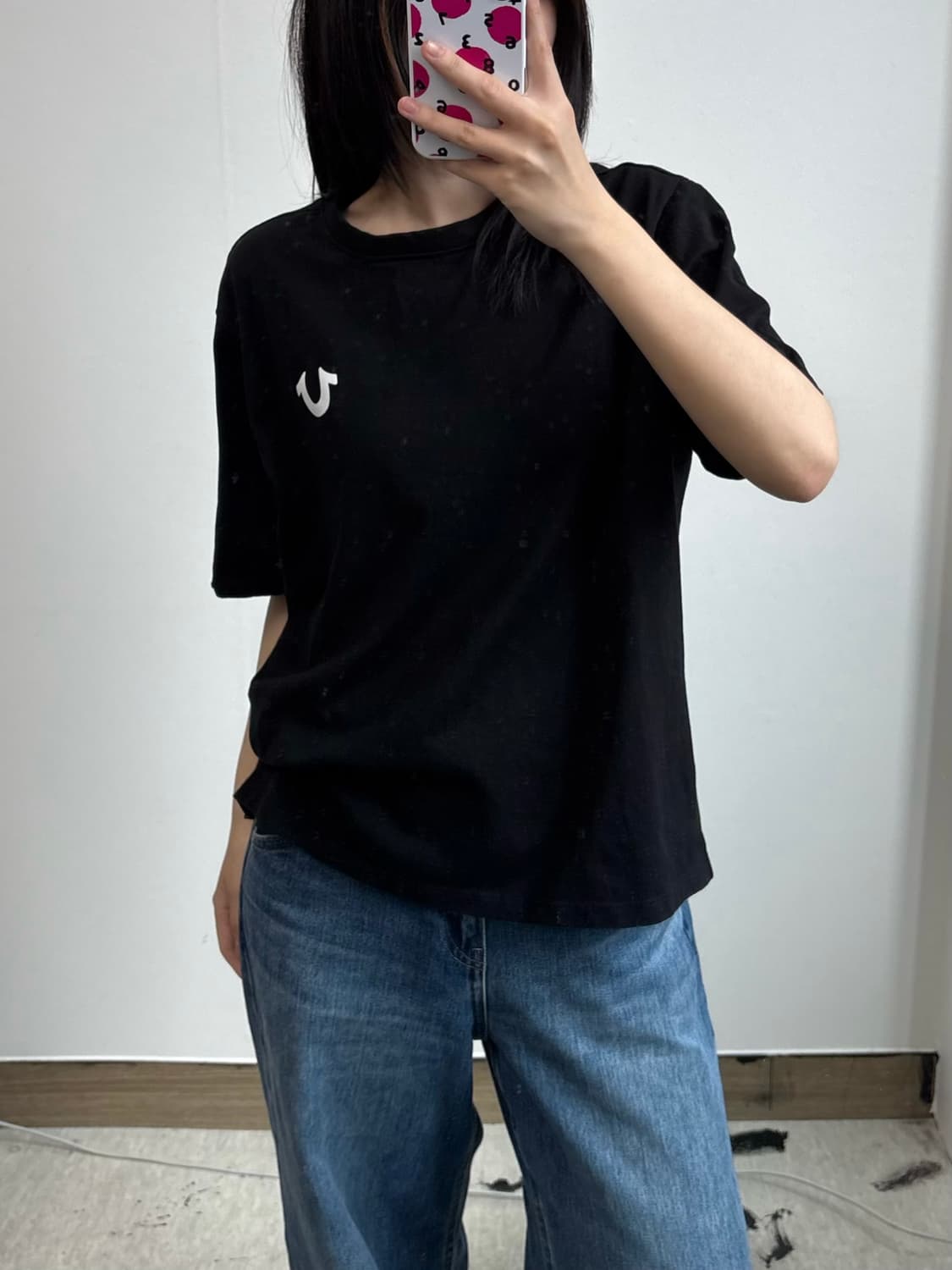 트루릴리젼 빅로고 블랙 반팔 티셔츠 상품이미지1