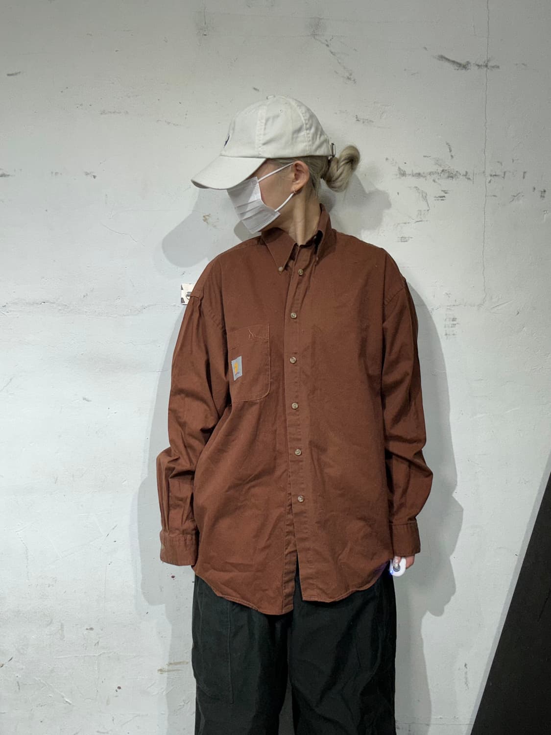 칼하크 브라운 워크 셔츠 솔리드 셔츠 M 상품이미지2