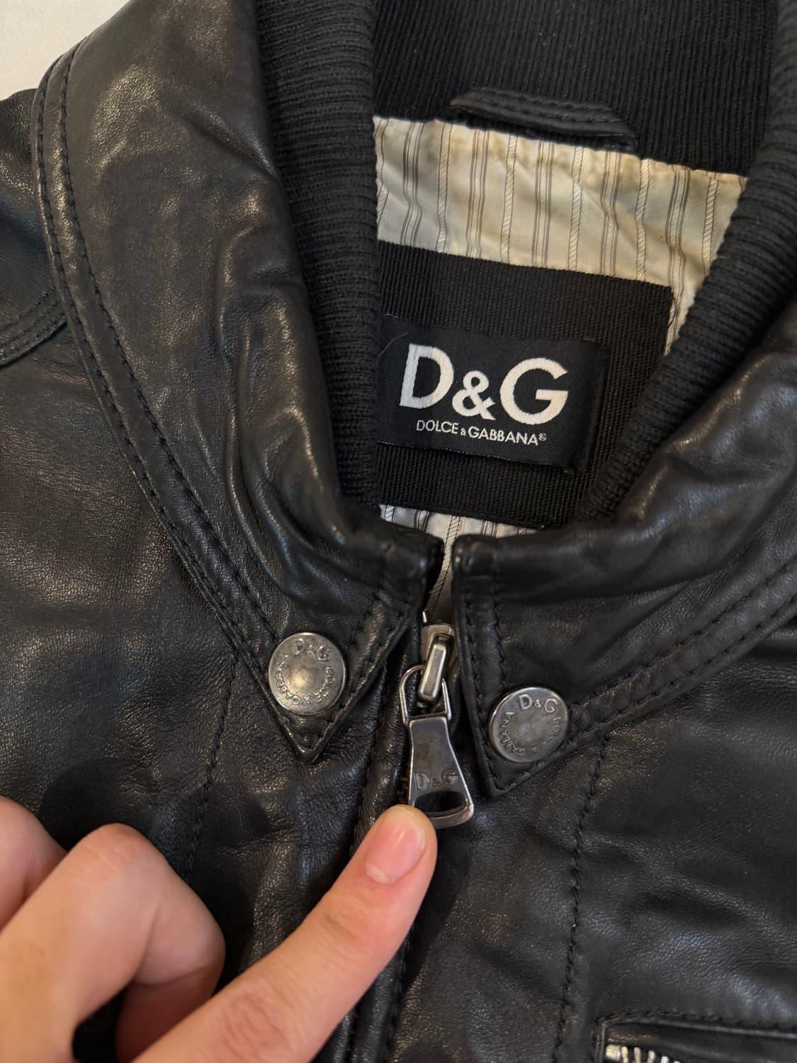 00s 돌체앤가바나 램스킨 멀티포켓 가죽자켓 블랙 상품이미지5