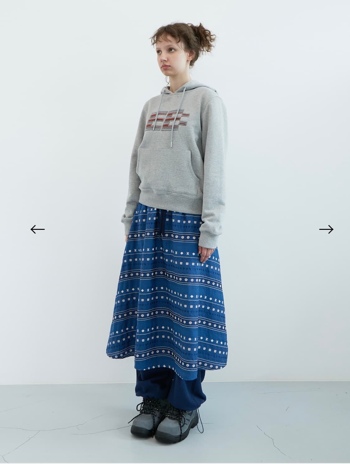 엔조블루스 픽셀 로고 클럼피 후디 (grey)  상품이미지4