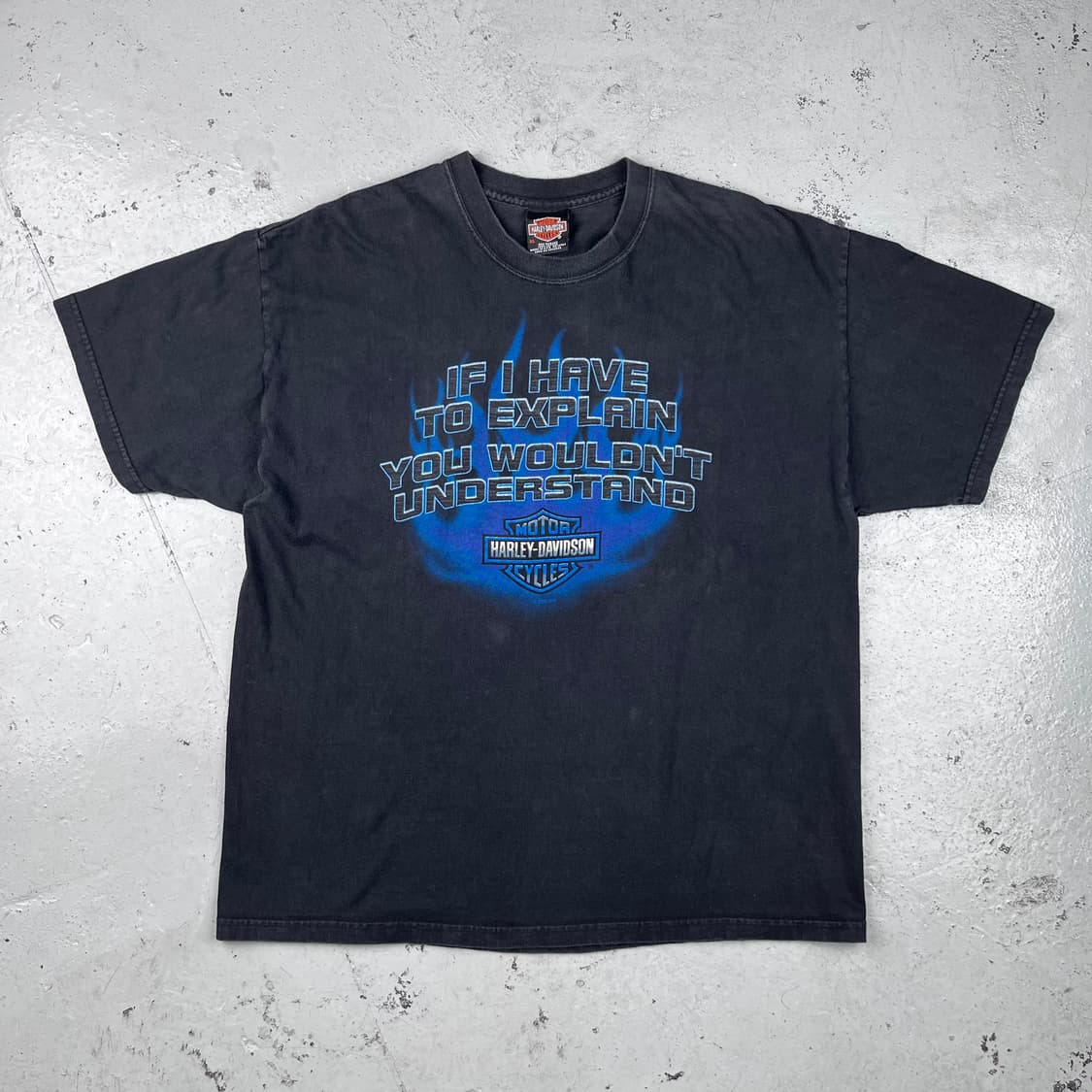 빈티지 할리데이비슨 블루 플레임 반팔티 상품이미지1