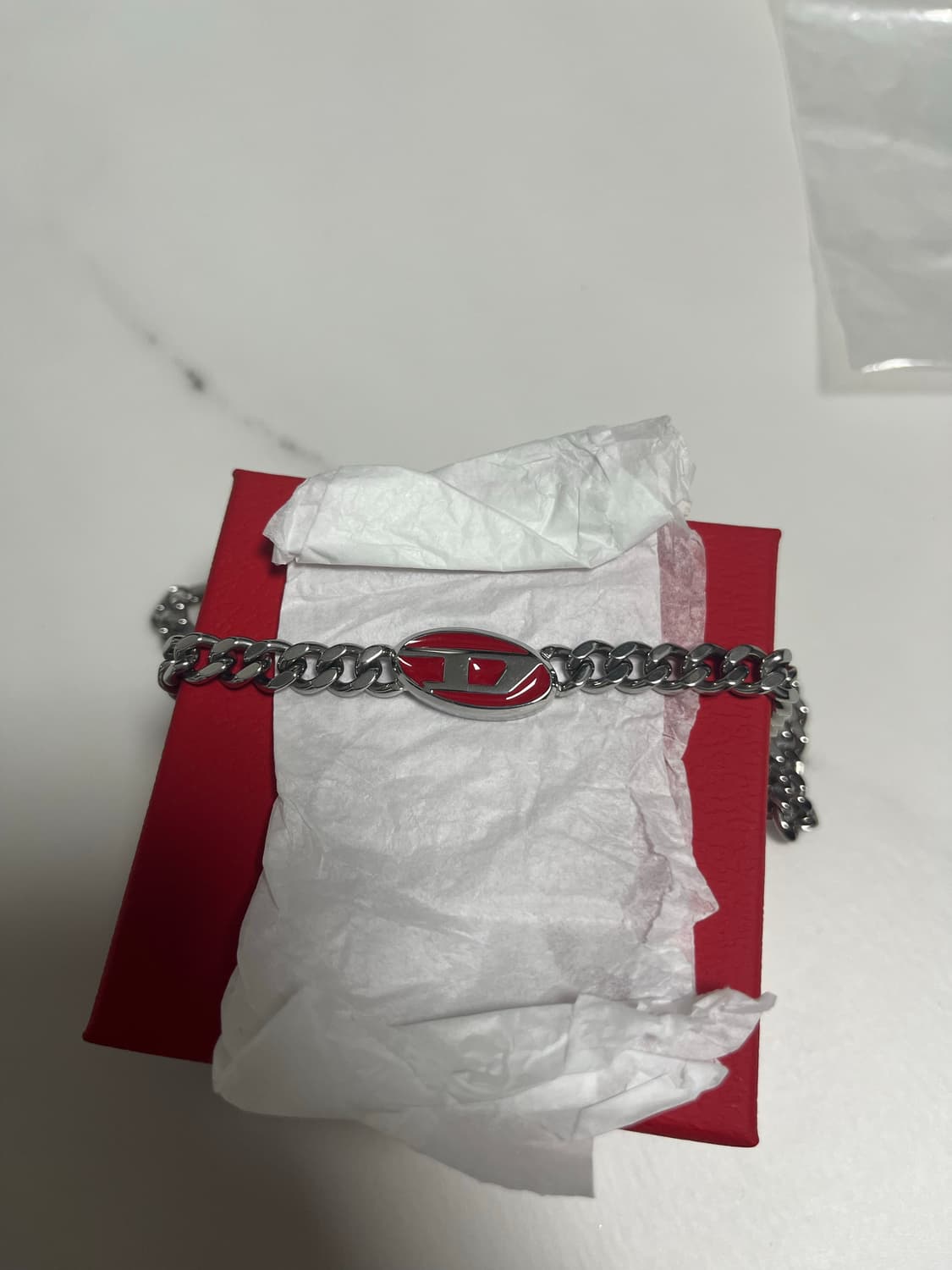 디젤 레드에나멜 체인 네클리스 상품이미지3