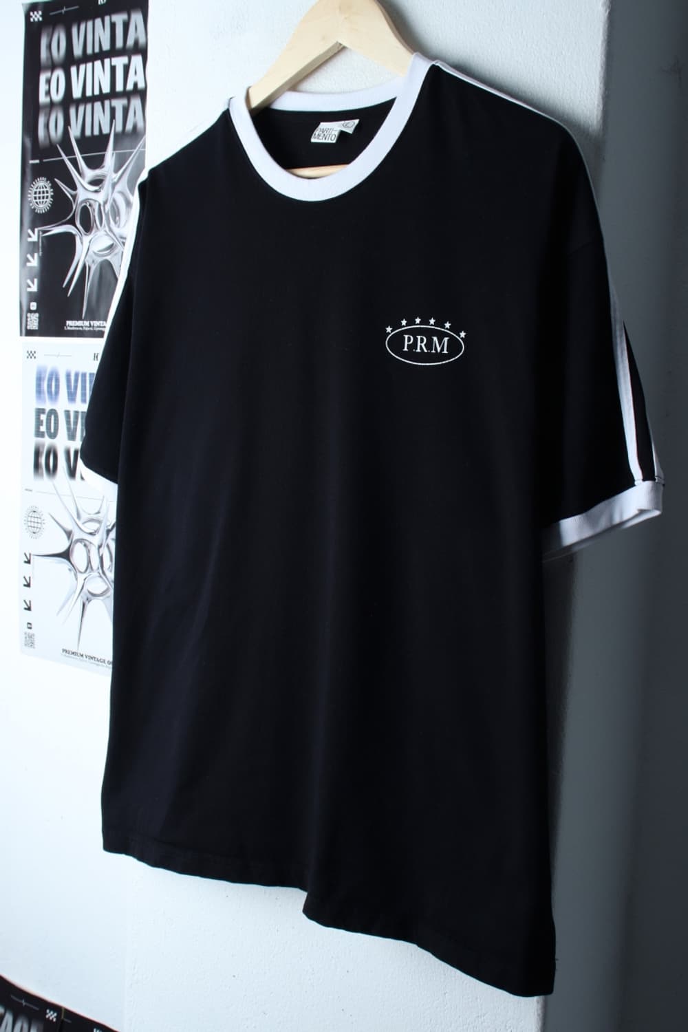 (L-XL) 파르티멘토 반팔 티셔츠 사이드라인 링거 블랙-7B9D 상품이미지1