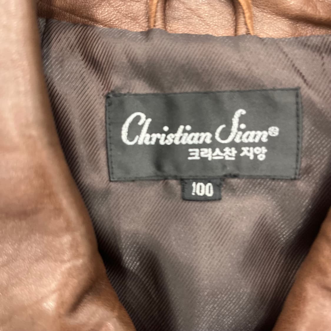 100 빈티지 양가죽 브라운 집업 레더자켓 상품이미지5