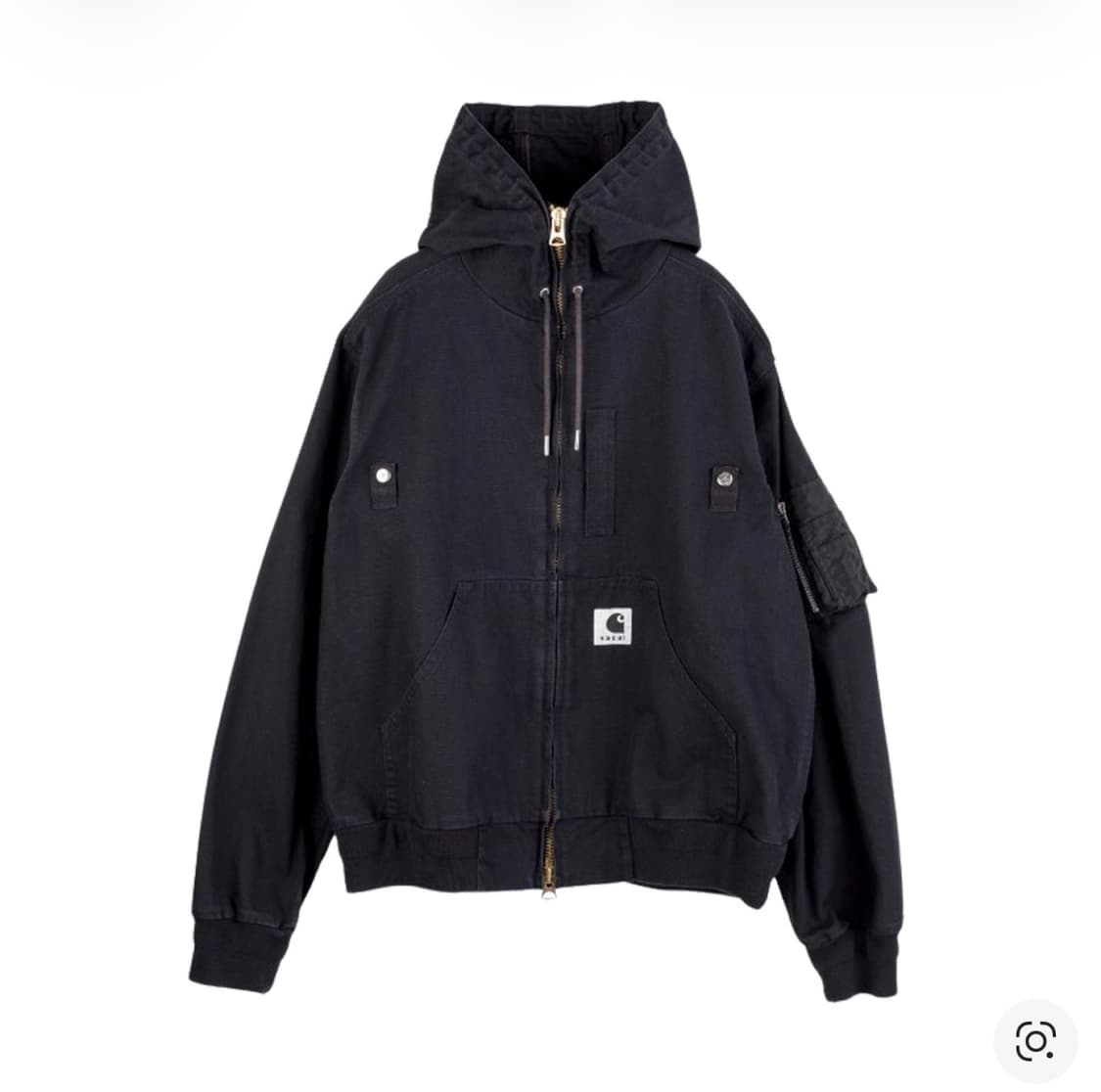 [2]사카이 x 칼하트 WIP 워시드 덕 후드 블루종 블랙 상품이미지1