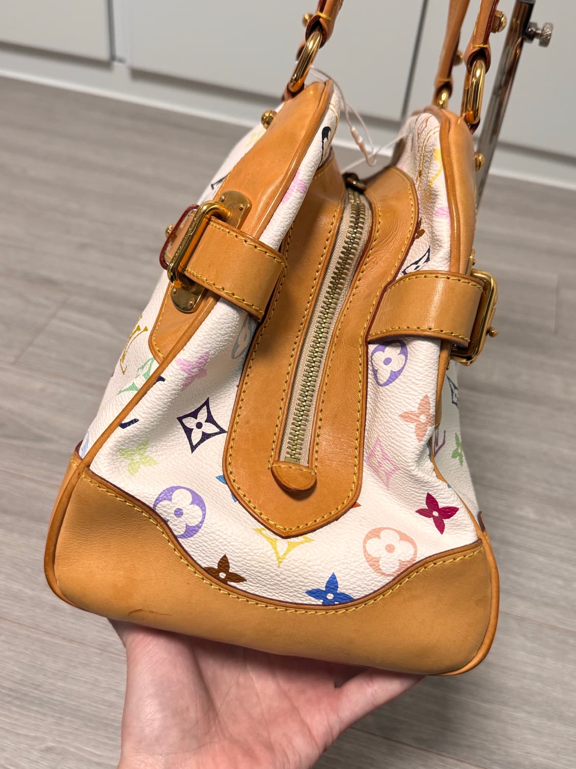 루이비통 멀티 테다pm 화이트 빈티지 숄더토트백 상태A- 상품이미지5