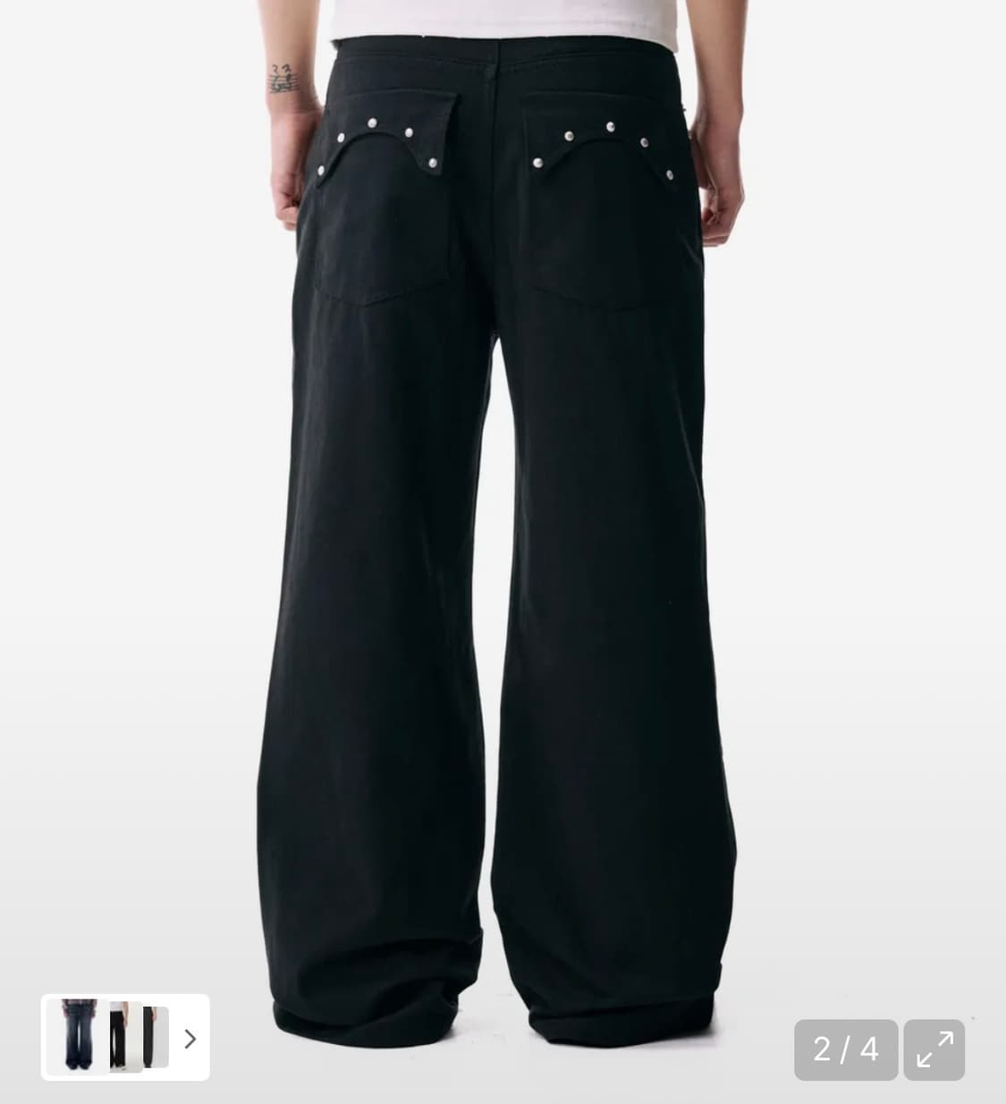  Multi Studded Cotton Pants (Black) 상품이미지2