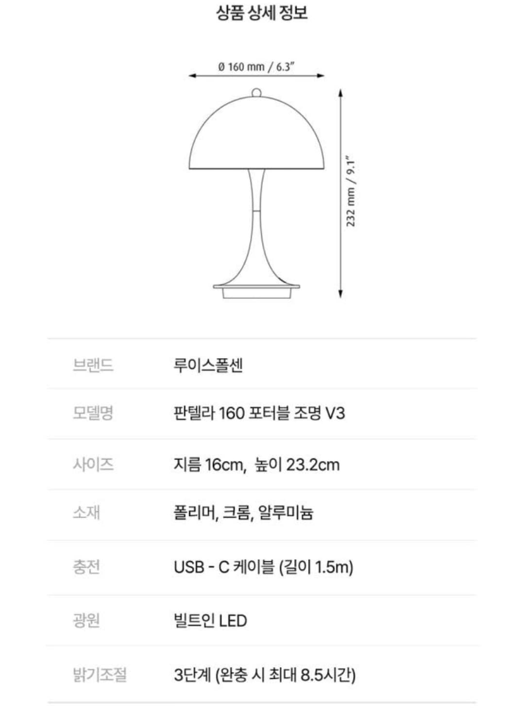 루이스폴센 판텔라 포터블 160 v3 상품이미지2