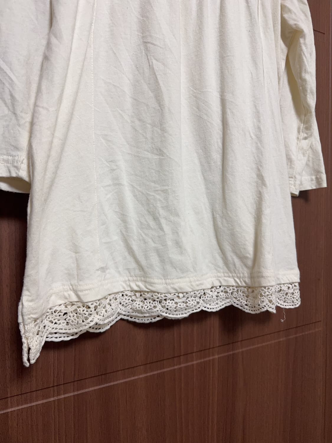 모리걸 하구미 일본 빈티지 아이보리 레이스 핀턱 크로셰 이너티 상품이미지4