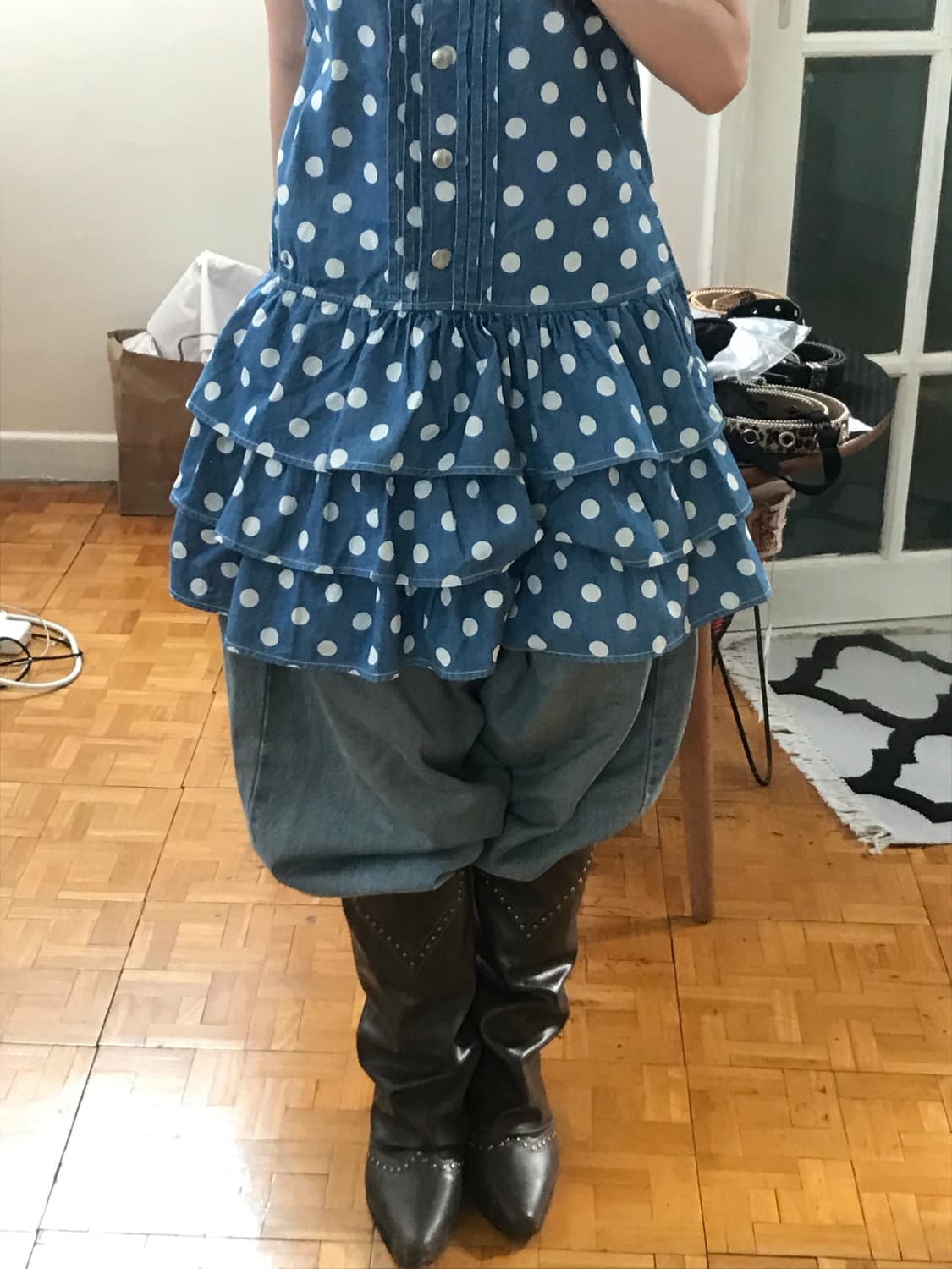 vintage dot pattern one-piece 상품이미지4