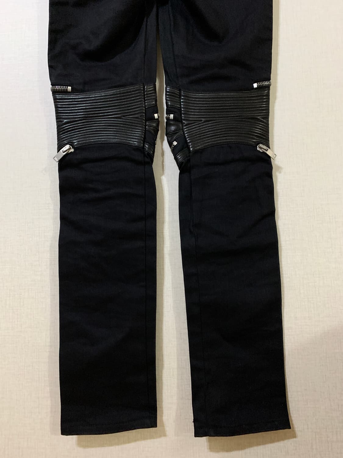 생로랑 /레더 패널 모터 바이커 데님 진 팬츠/ 30 상품이미지6