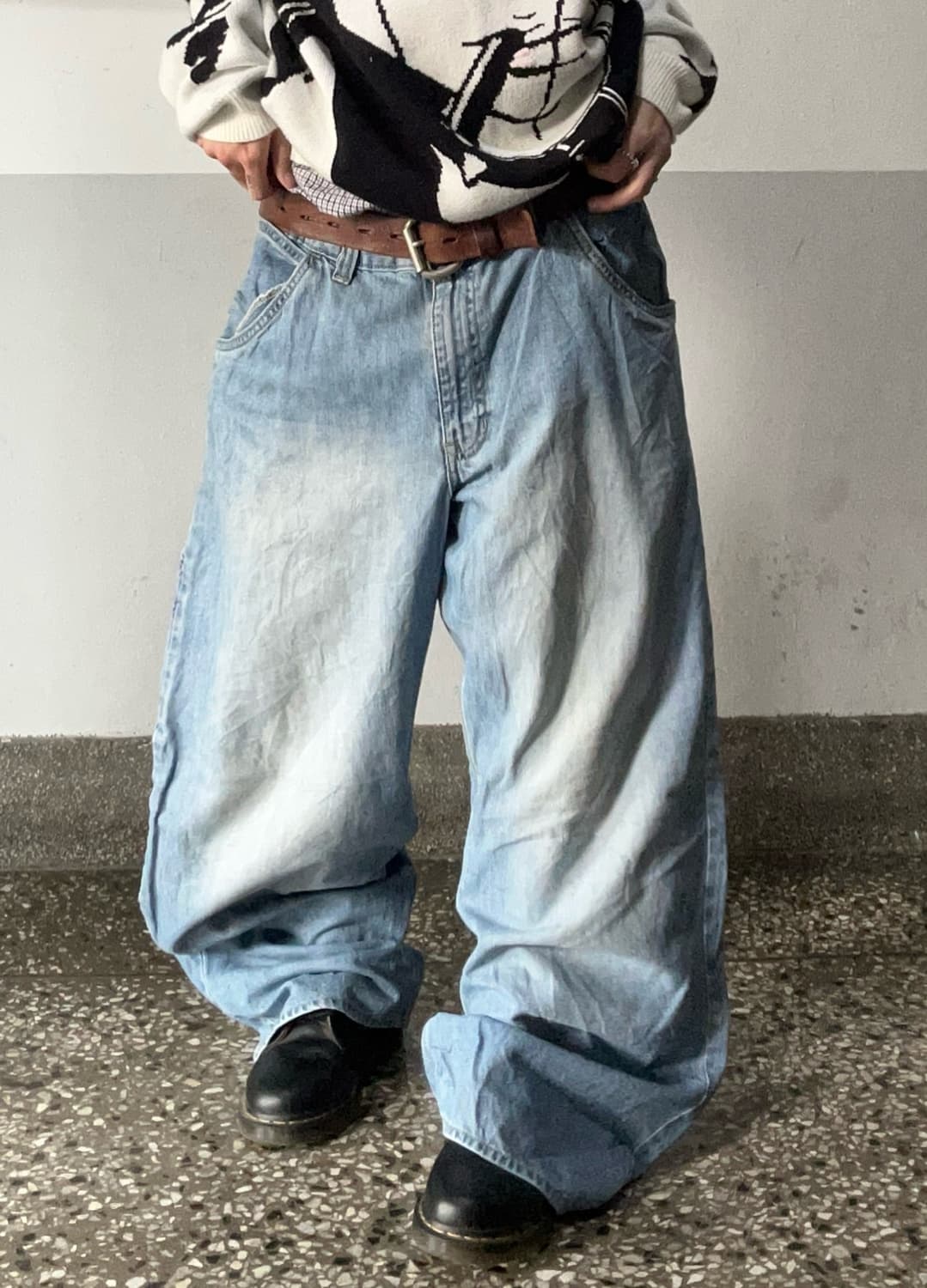 90s GAP 연청 카팬터 와이드 팬츠 상품이미지2