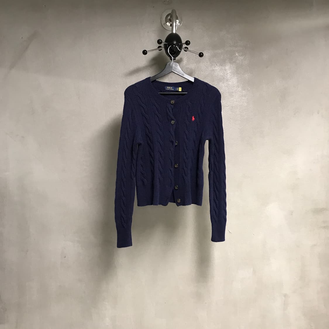 폴로 랄프로렌 QR 케이블 니트 가디건 네이비 M(W) 상품이미지1