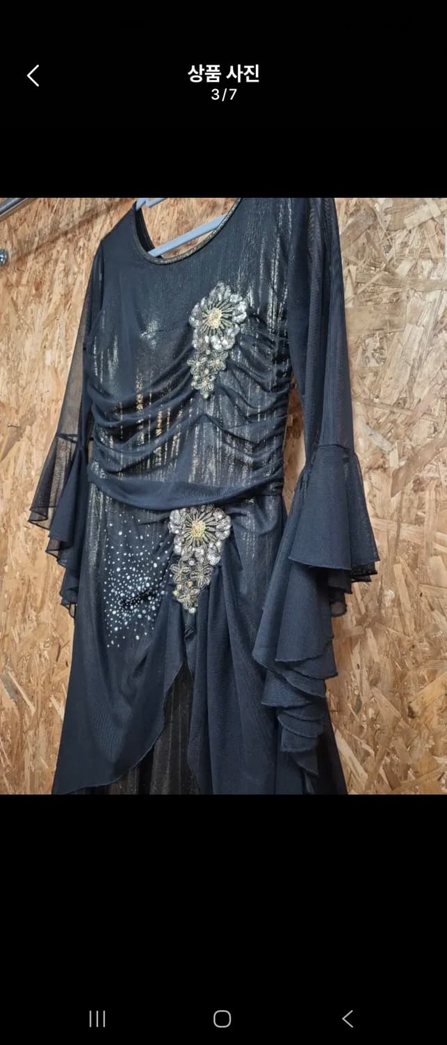 메탈릭 블랙 롱 드레스 / 연주회 댄스복 무대의상 상품이미지4