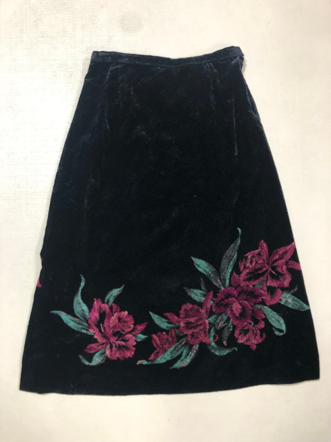 빈티지 블랙 오리엔탈 플라워 롱 스커트 상품이미지8