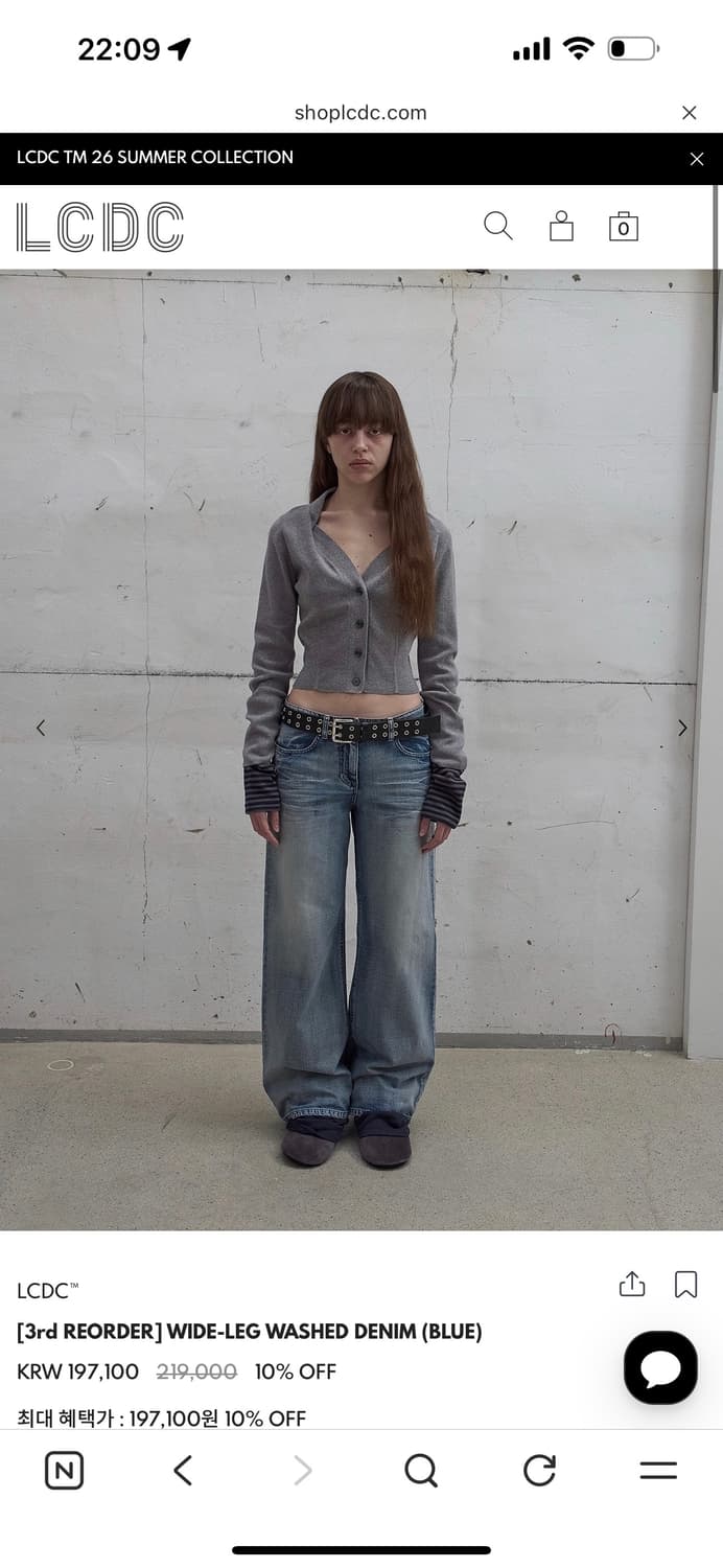 lcdc WIDE-LEG WASHED DENIM (BLUE) ss 상품이미지3