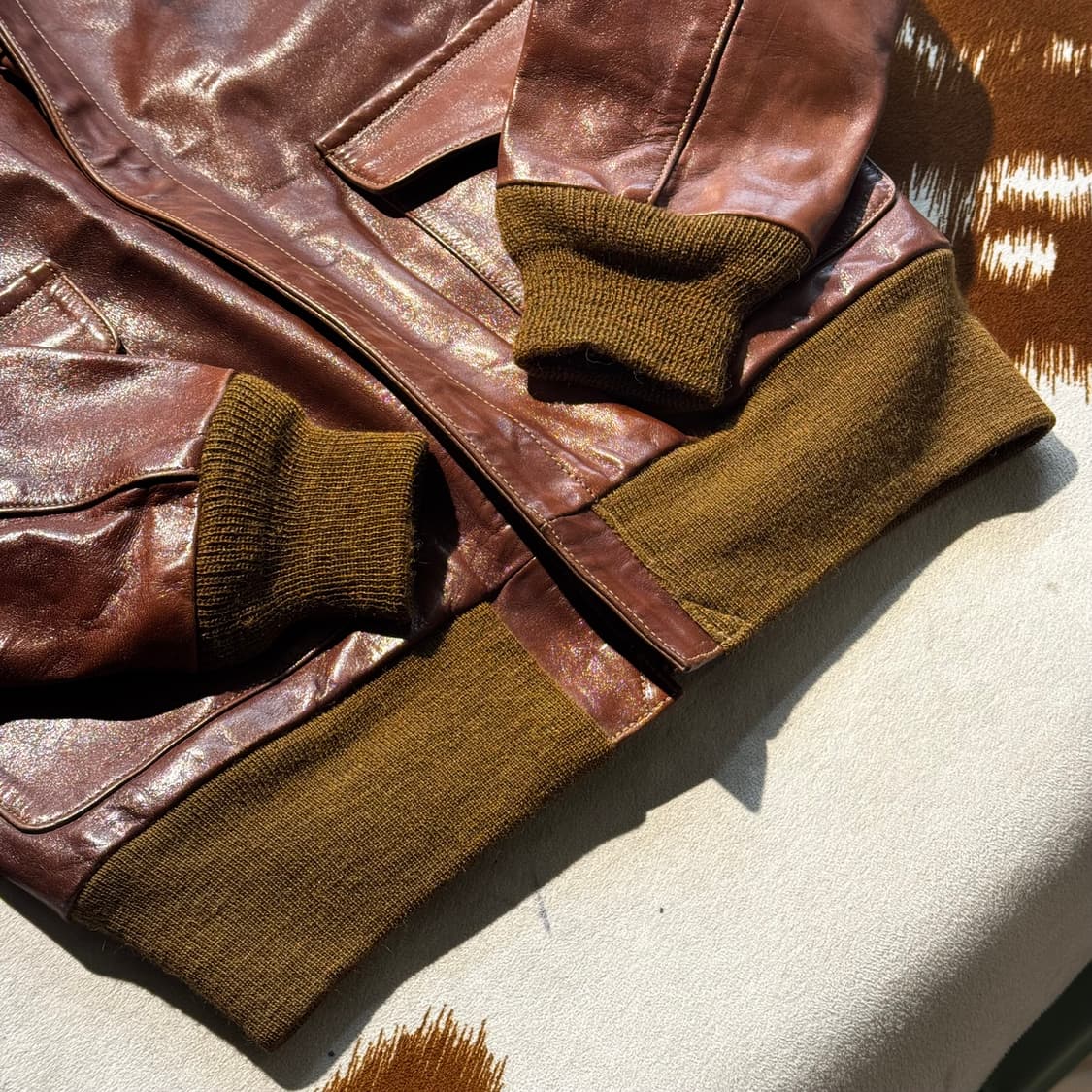 디아프바인 A-2 말가죽 자켓 브라운 (S) 상품이미지5