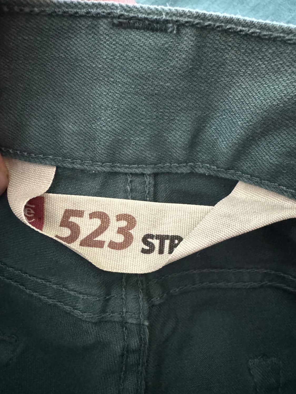 리바이스 523 스트레이트핏 그린 데님 팬츠 상품이미지5