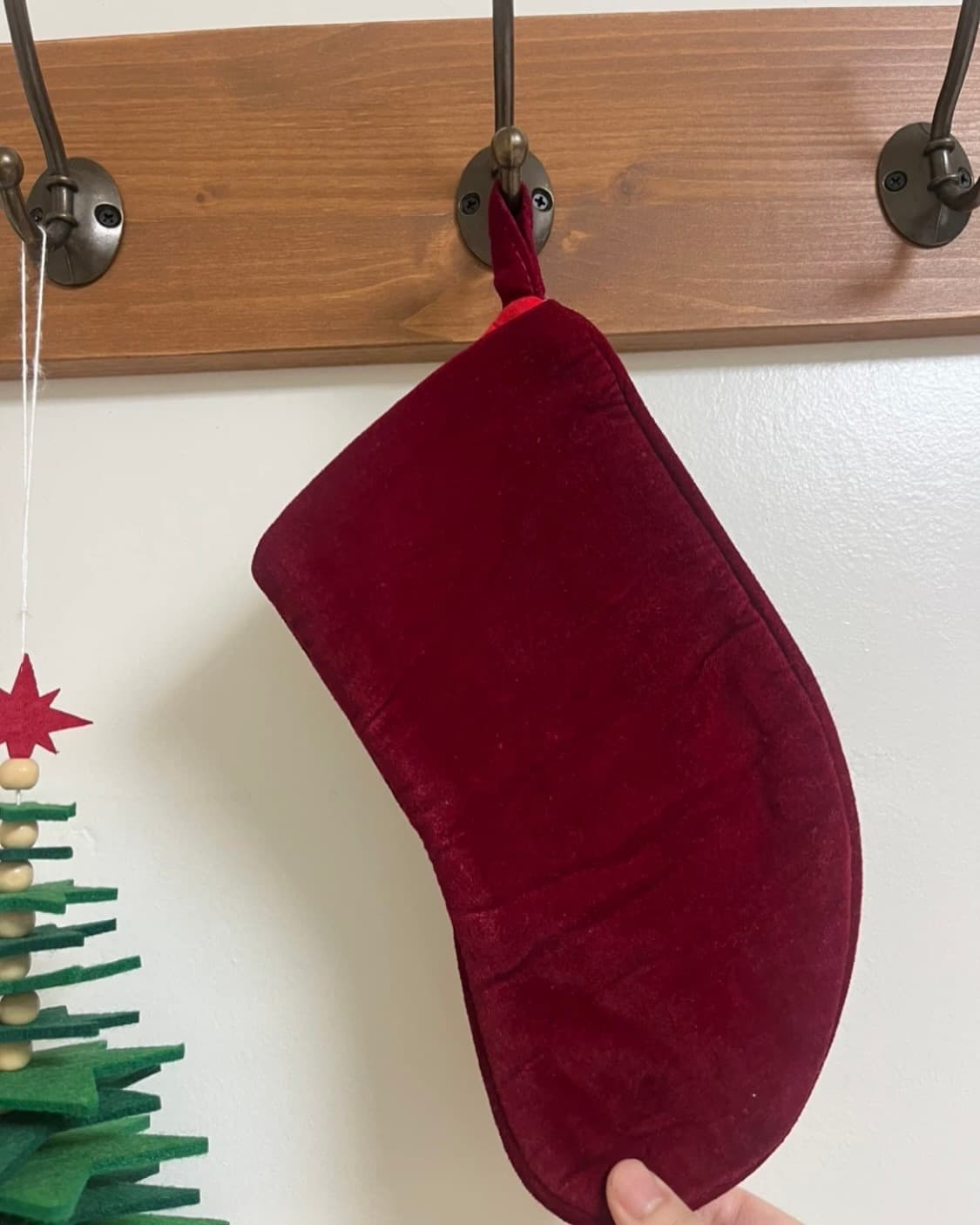 크리스마스 산타크로스 자수 벨벳 양말 선물 주머니 상품이미지3