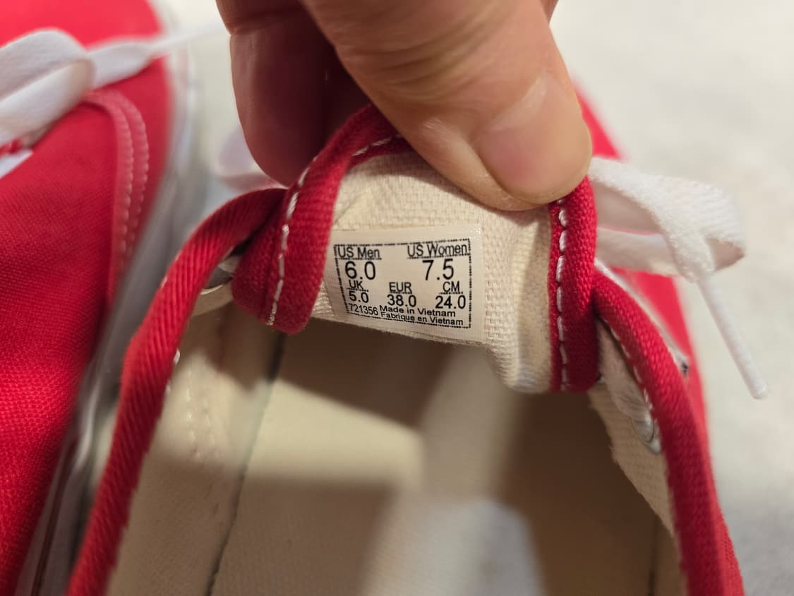 반스 어센틱 레드 스니커즈 240mm 상품이미지6