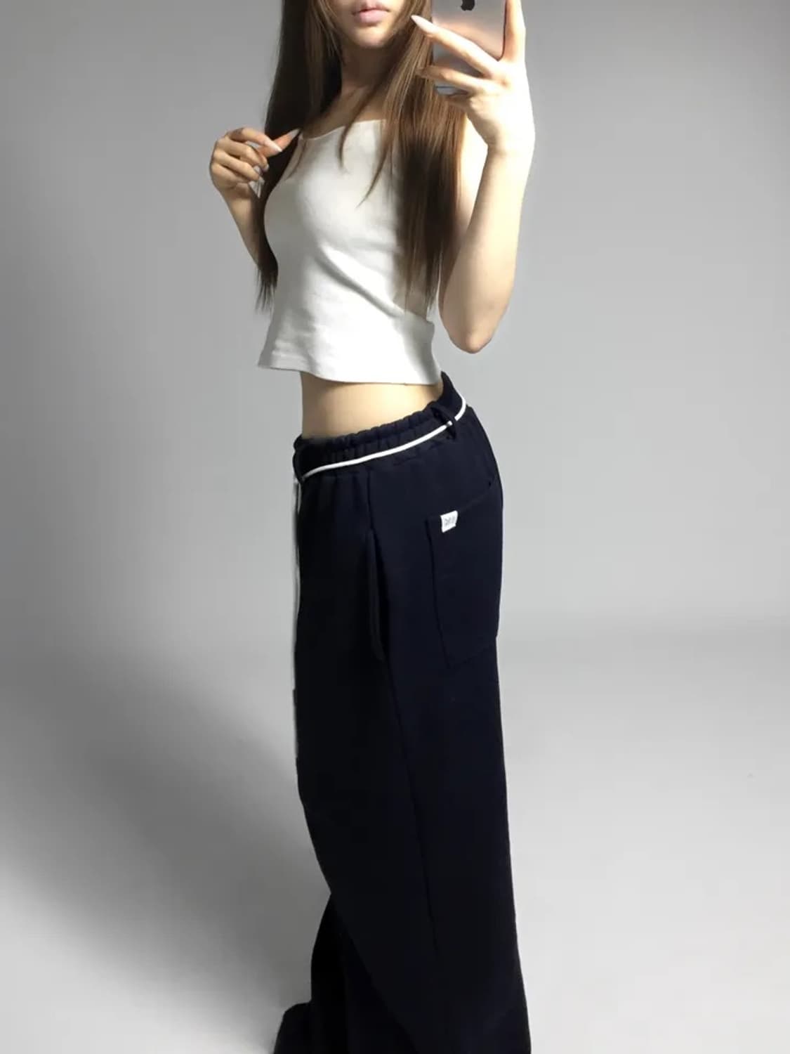 폴링업 스트링 와이드팬츠 새상품 상품이미지2
