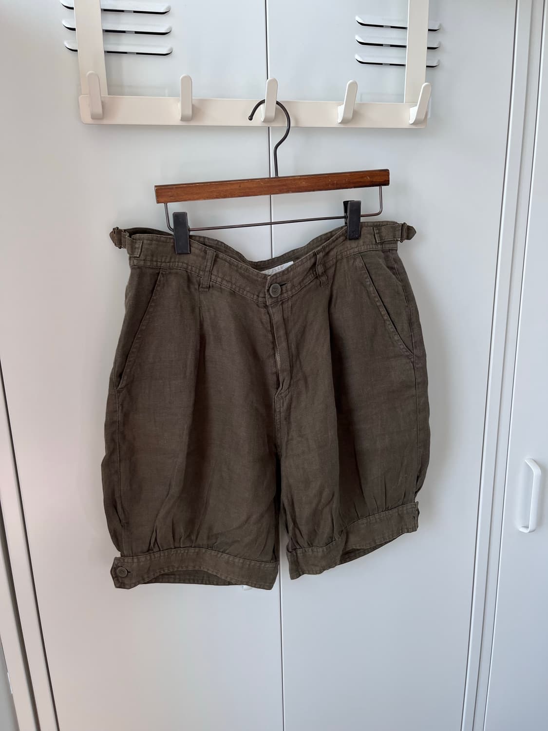 Lowrys farm 카키 호박 벌룬 5부 린넨 팬츠 상품이미지6