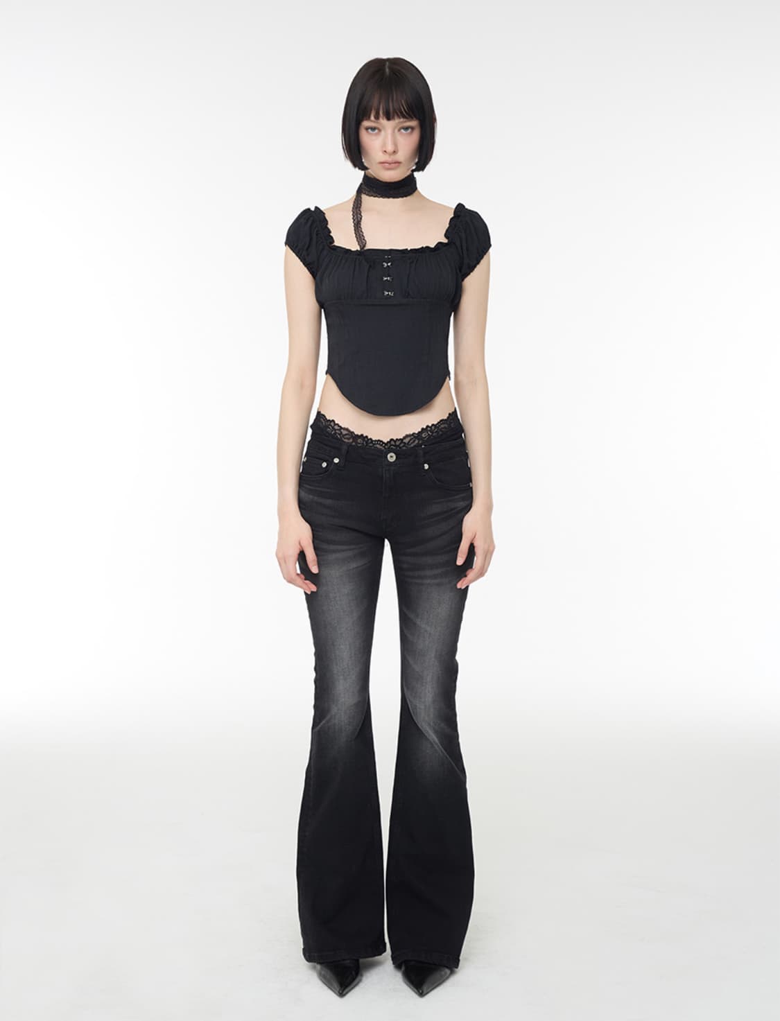 락케이크 노바 부츠컷 진 블랙 M 상품이미지1