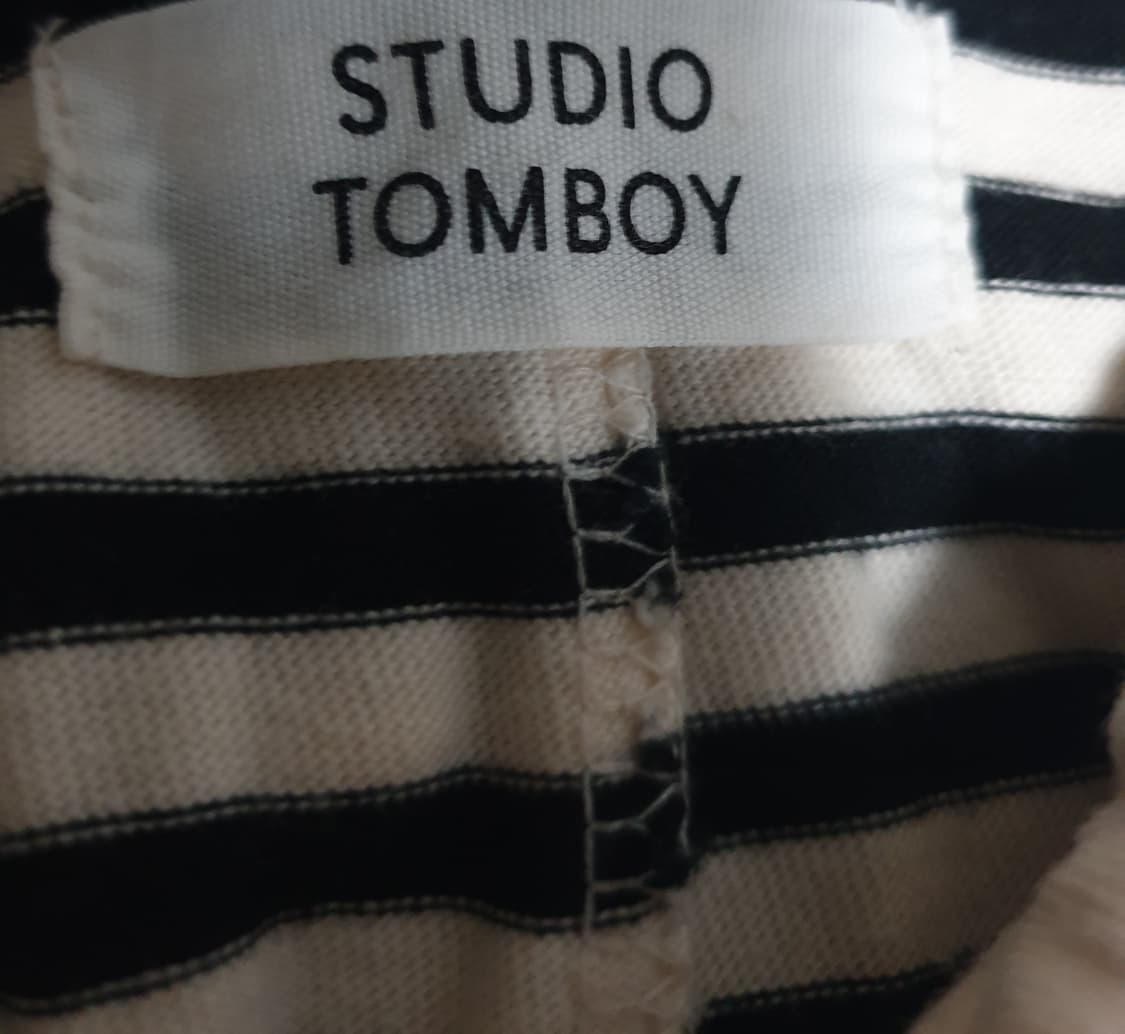 스튜디오톰보이 세미크롭 스트라이프 카라티 (F) 상품이미지3