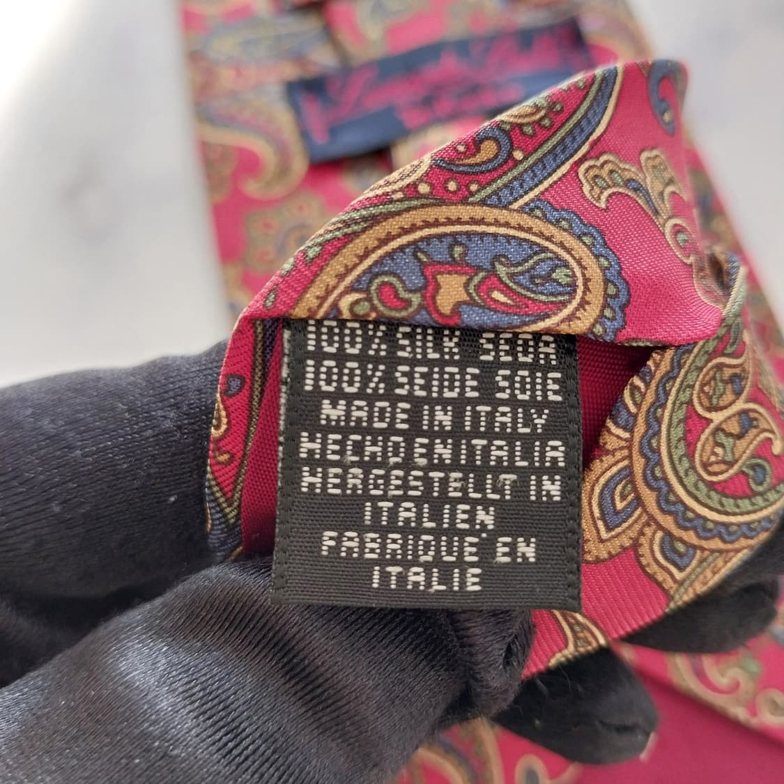 레오나르도 스트렐리 실크 레드 넥타이 9.8cm A+등급 K1295
 상품이미지10