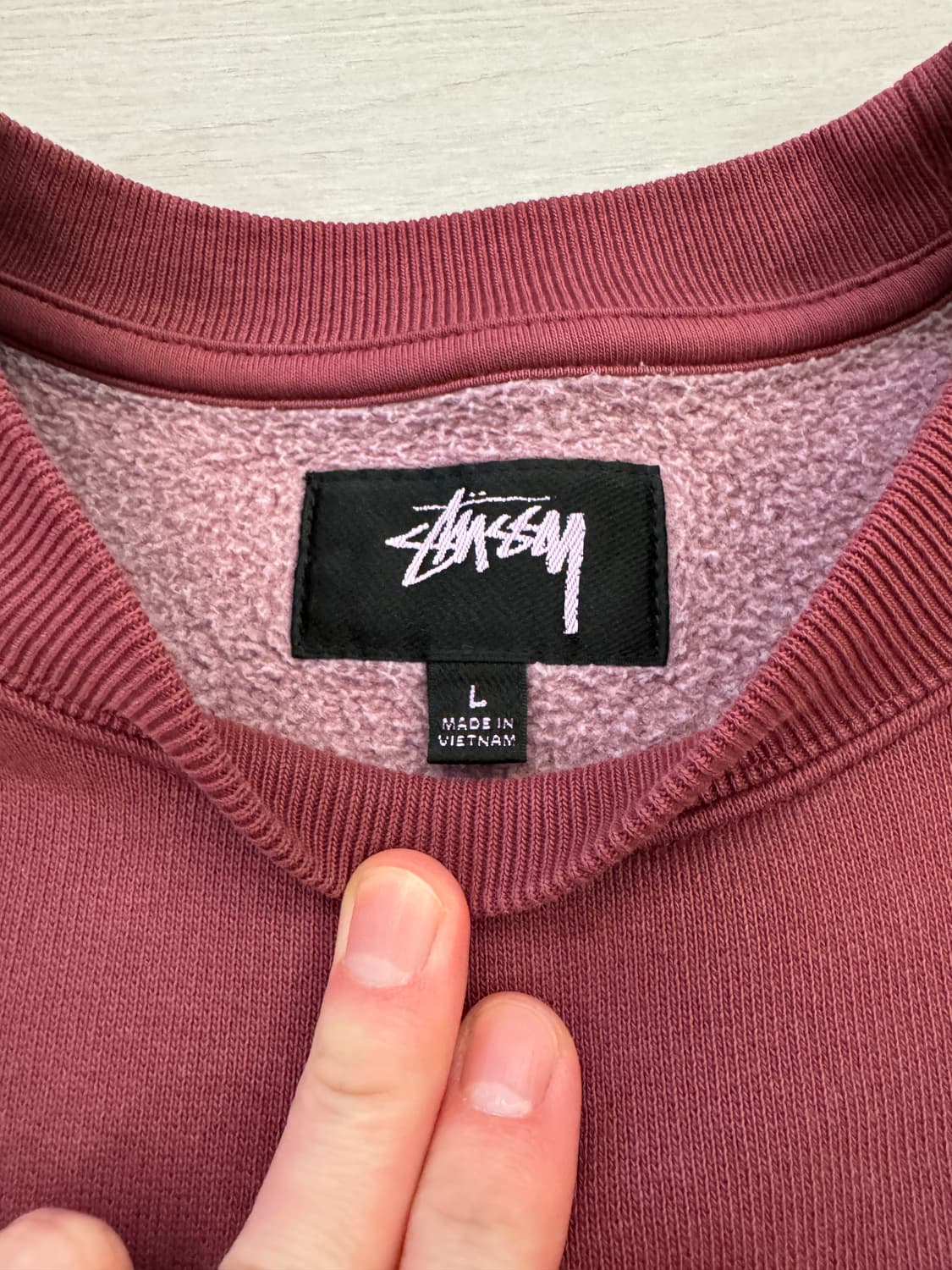 스투시 스포츠 스웻 버건디 L 상품이미지2