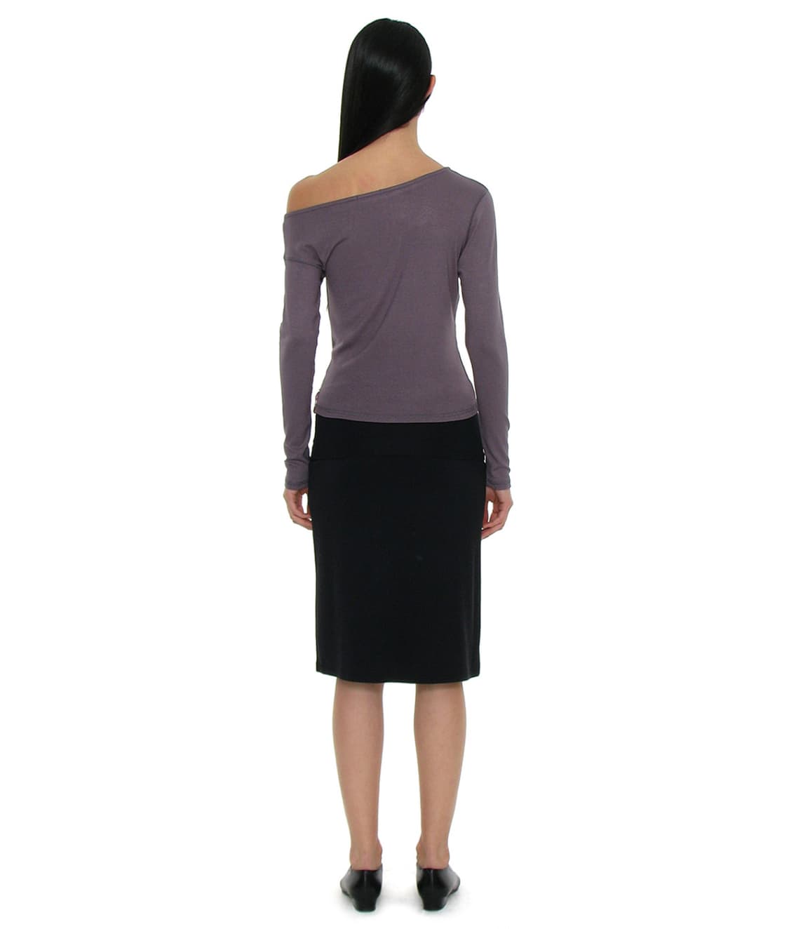 파르티멘토 우먼 PWC 폴딩 웨이스트 저지 미디스커트 블랙, M 상품이미지3